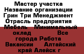 Мастер участка › Название организации ­ Грин Три Менеджмент › Отрасль предприятия ­ Мебель › Минимальный оклад ­ 60 000 - Все города Работа » Вакансии   . Алтайский край,Алейск г.